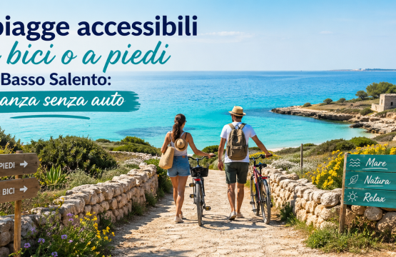 Spiagge accessibili in bici o a piedi nel Basso Salento vacanza senza auto