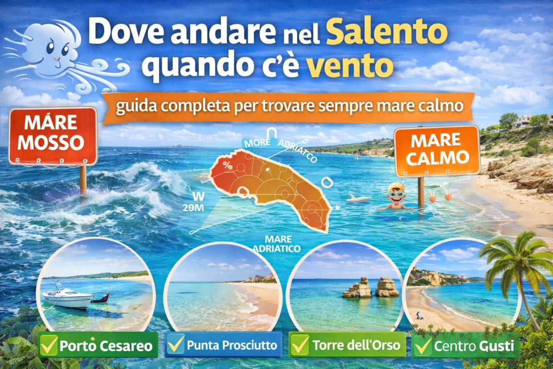 Dove andare nel Salento quando c’è vento guida completa per trovare sempre mare calmo