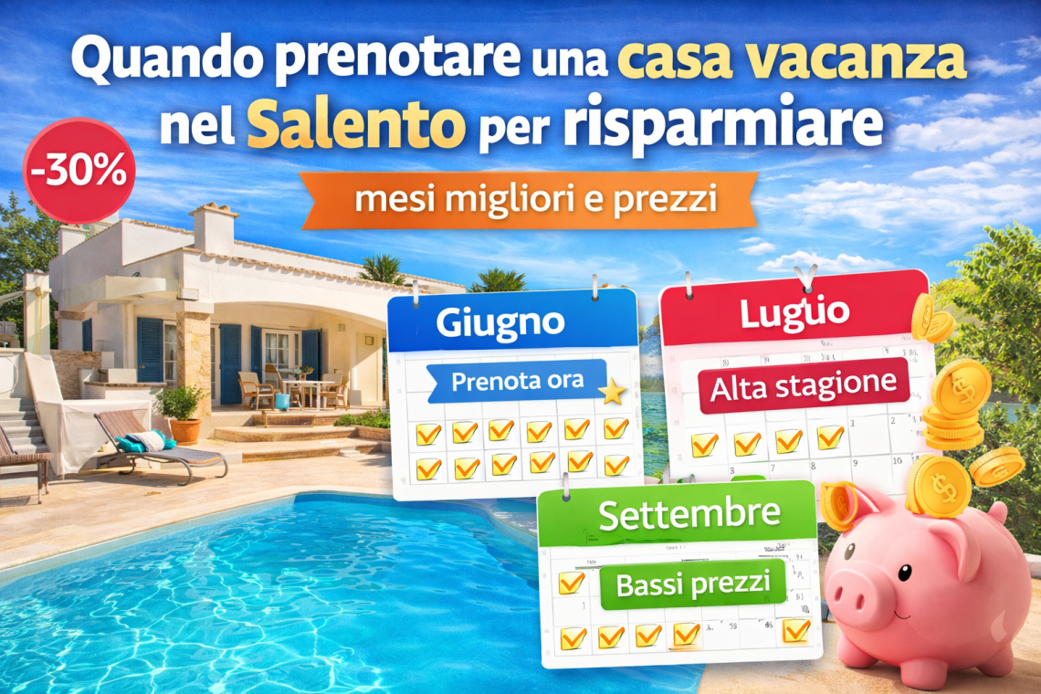 Quando prenotare una casa vacanza nel Salento per risparmiare mesi migliori e prezzi